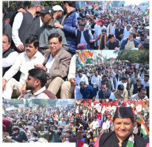 कांग्रेस का राजभवन कूच उमड़ा भारी जन सैलाब महिला अपराध, भ्रष्टाचार, बेरोजगारी, ध्वस्त कानून व्यवस्था, महंगाई के  खिलाफ काग्रेस  ने किया प्रदर्शन