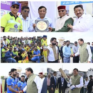 सीएम धामी के शॉट से गूंजा मैदान, उत्तरांचल प्रेस क्लब क्रिकेट टूर्नामेंट का भव्य आगाज