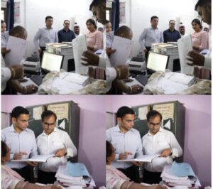 सब रजिस्टार कार्यालय विकासनगर में डीएम और चक्र निरीक्षण; पुराने विलेख पत्र रजिस्टर जब्त
